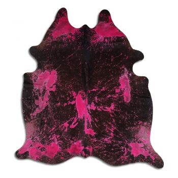 LG&#47;XL Brazilian Pink splatter distressed Black cowhide rugs. Measures approx. 42.5-50 square feet #2